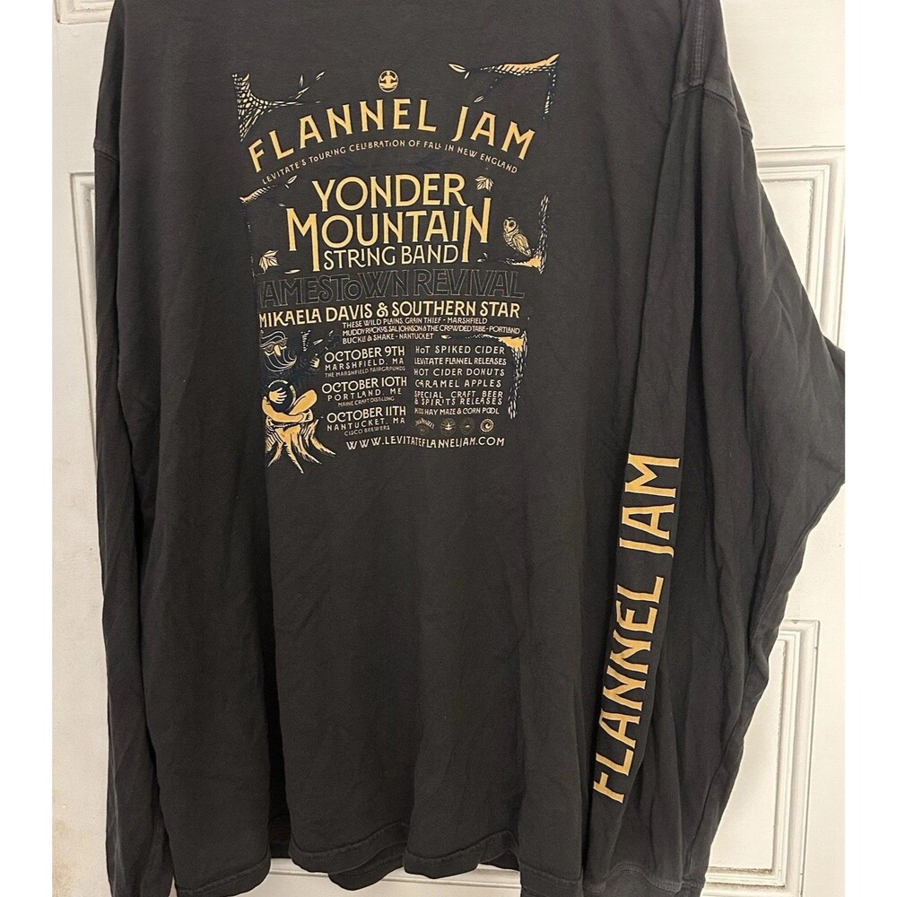 2021 Levitate Flannel Jam Long Sleeve Organic Concert Long Sleeve Marshvegas EUC